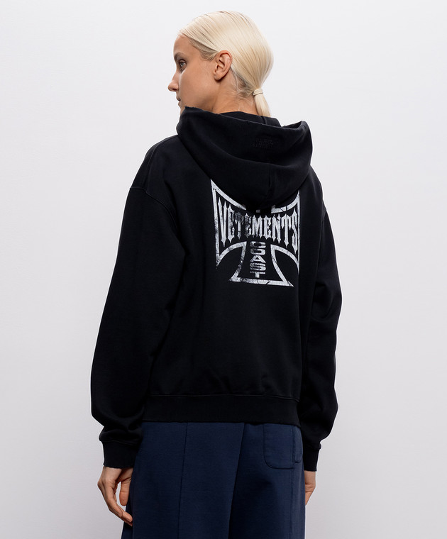 Vetements Черная спортивная куртка с принтом MH27ZU194B изображение 4