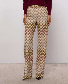 Missoni Бежевые брюки в узор с люрексом DS26WI01BR015L