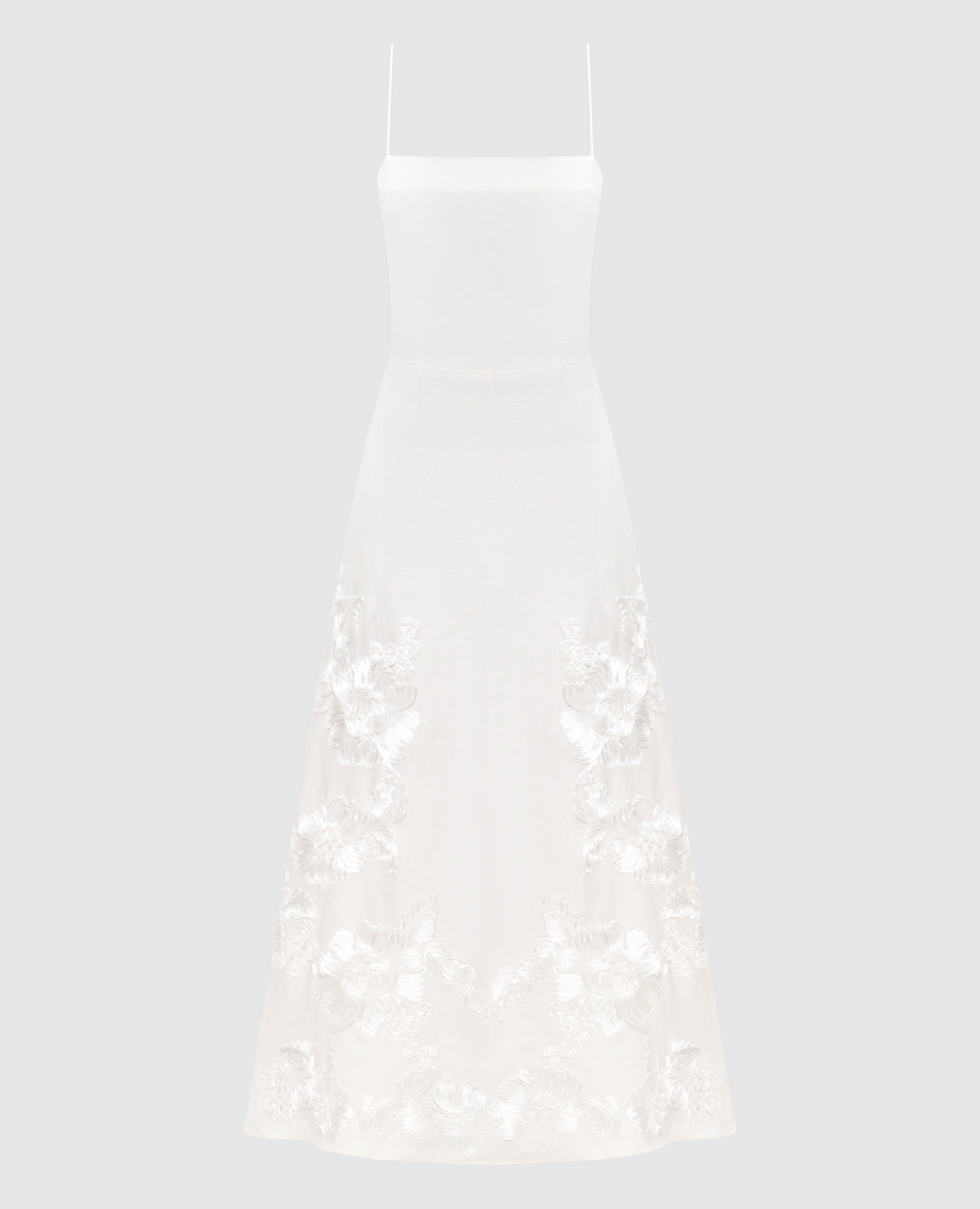 Белое платье Annabella Soutache с льном