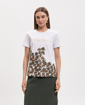 Max Mara Белая футболка MSTPIACERE с вышивкой логотипа MSTPIACERE