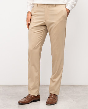 Stefano Ricci Бежеві штани з вовни з логотипом M1T80A0000W0008U