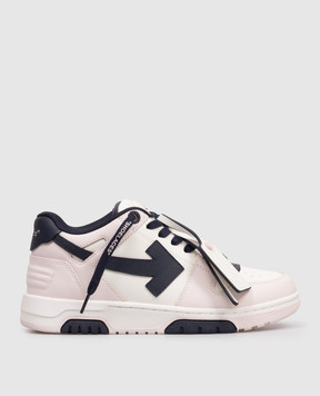 Off-White Розовые кожаные кроссовки Out Of Office OWIA259S26LEA003