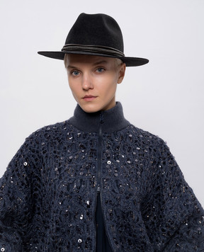 Brunello Cucinelli Черная шляпа из войлока кролика MCAP90032