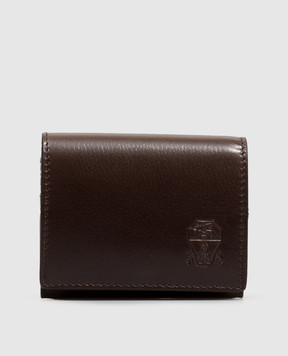 Brunello Cucinelli Коричневий шкіряний гаманець MWVEBU450