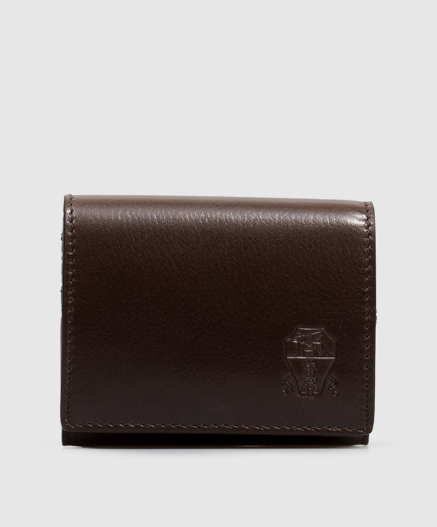Brunello Cucinelli Коричневый кожаный кошелек MWVEBU450
