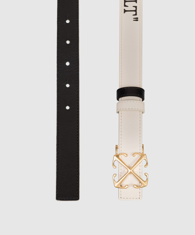 Off-White Двосторонній шкіряний ремінь з емблемою Arrow та принтом OWRB13AC99LEA001 зображення 3