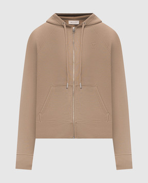 Ami Paris Бежевая спортивная куртка с эмблемой USW759747