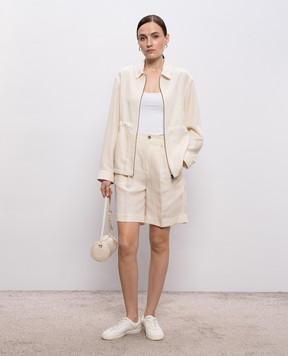 Woolrich Бермуди кольору айворі з льоном CFWWSH2005FRUT3043