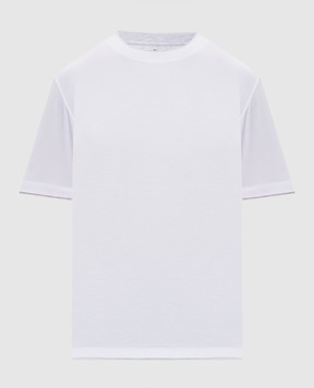 Brunello Cucinelli Белая футболка с эффектом наложения слоев M0B137427