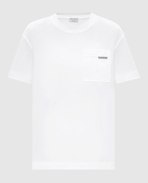 Brunello Cucinelli Біла футболка з ланцюжком моніль M0T81EC710