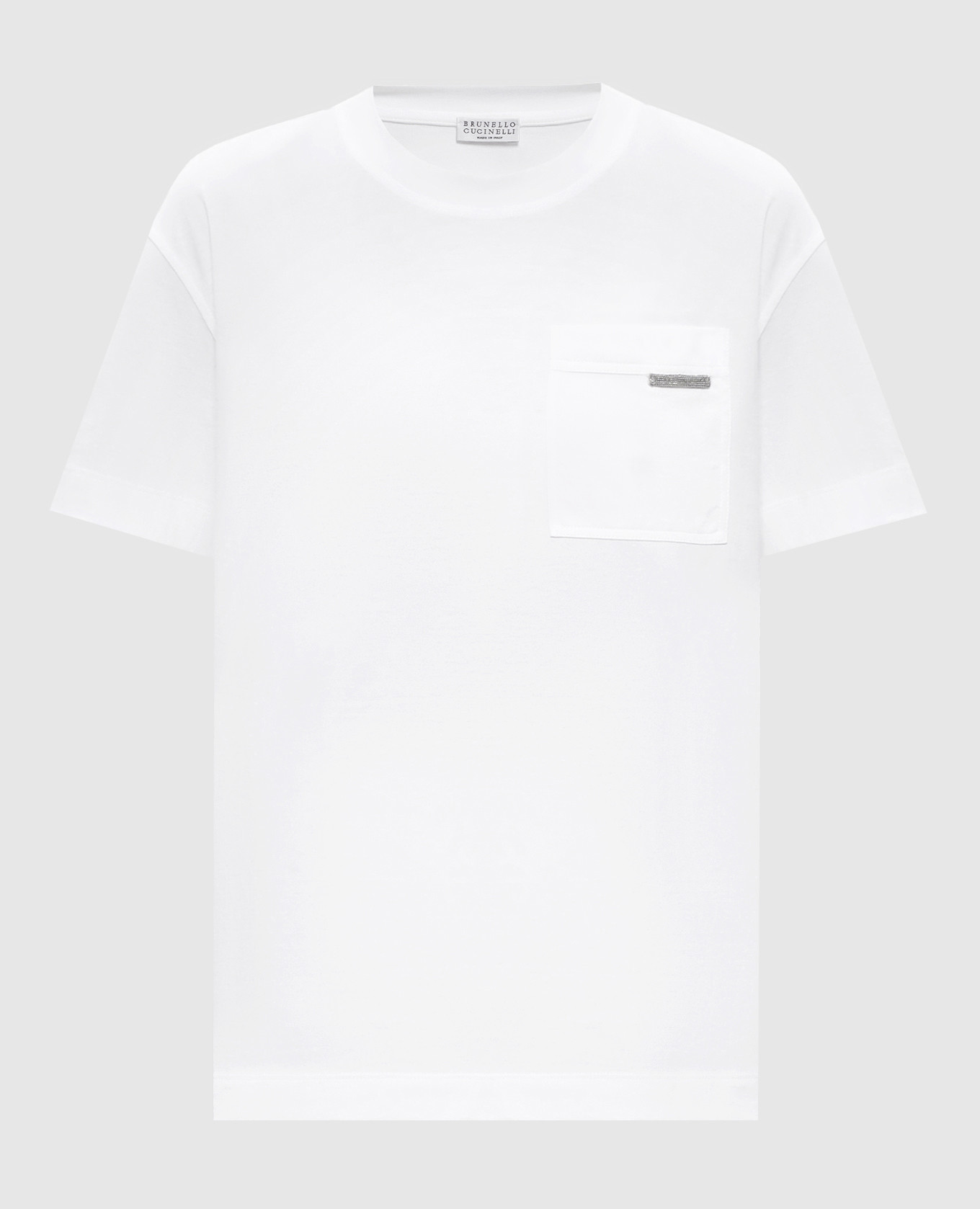 Белая футболка с цепочкой мониль