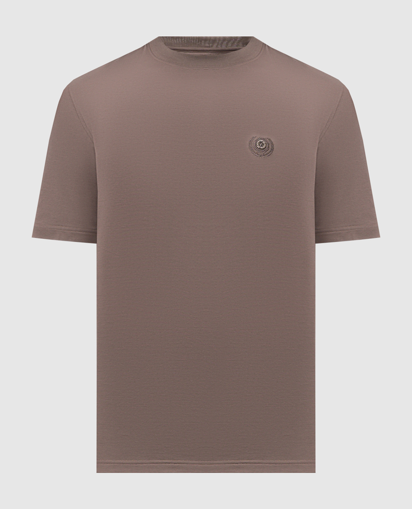 Коричневая футболка с монограммой