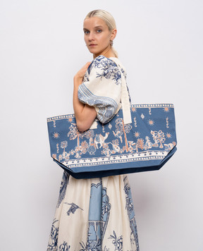 Alemais Синий шопер Acacia с узором 6546A