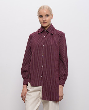 Max & Co Бордовая рубашка TECA в полоску MCOTECA