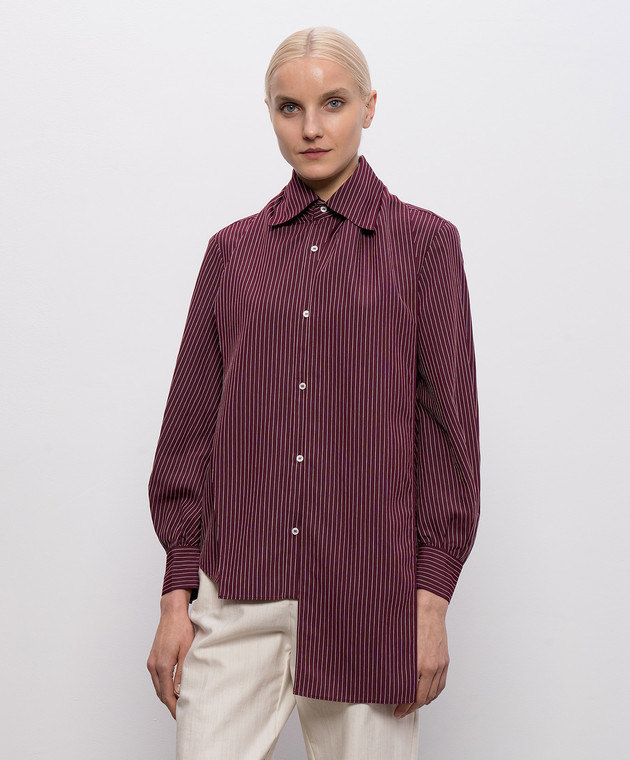 Max & Co Бордова сорочка TECA в смужку MCOTECA зображення 3