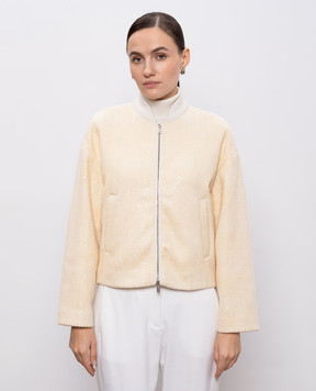 Peserico Желтый бомбер из шерсти, шелка и кашемира S21428D5009A