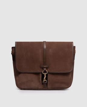 Gianni Chiarini Коричневый замшевый портфель Berlino с логотипом BSU11625COMMCMPL