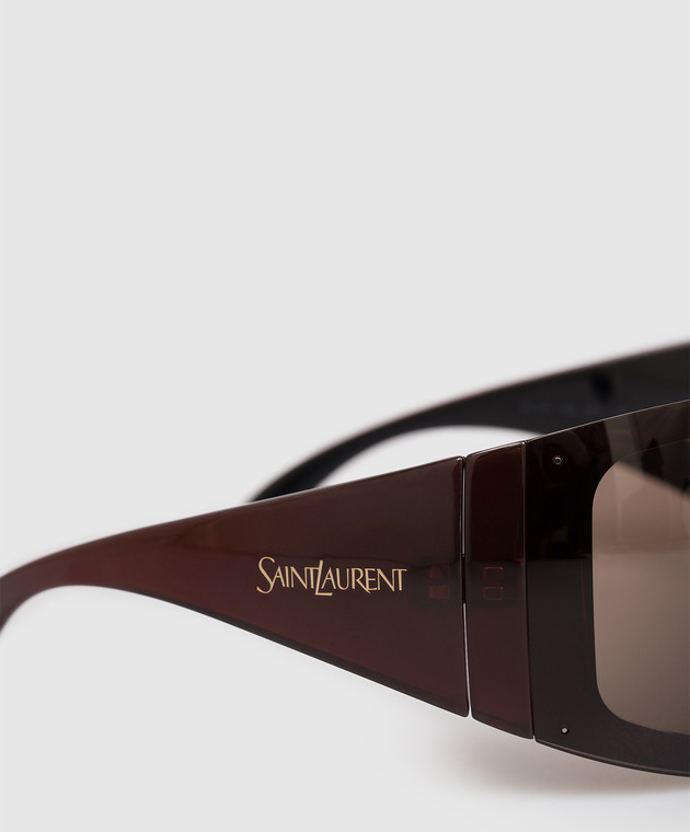 Saint Laurent Коричневые солнцезащитные очки 914 870335Y9958 изображение 4