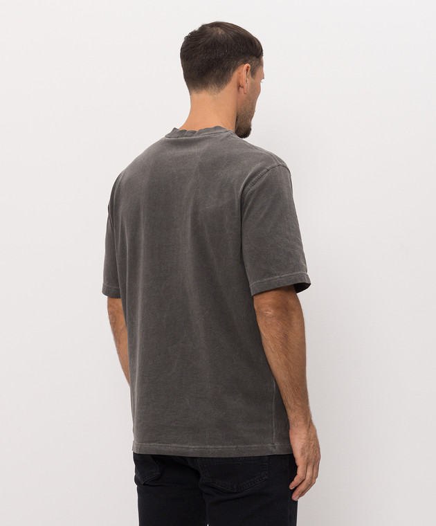 Stone Island Сіра футболка з вишивкою емблеми L2S152100024S00V3 зображення 4