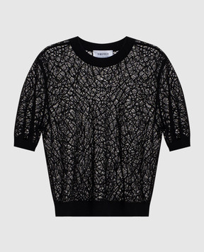 Alexander McQueen Чорний топ Spider з шовком 858371Q1BGH