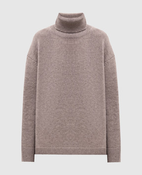 Allude Бежевые брюки из шерсти и кашемира с разрезами 26517614