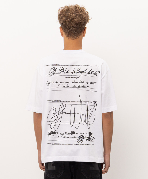 Off-White Белая футболка Stroke 2 Arrow 44MAA120F26J00H изображение 4