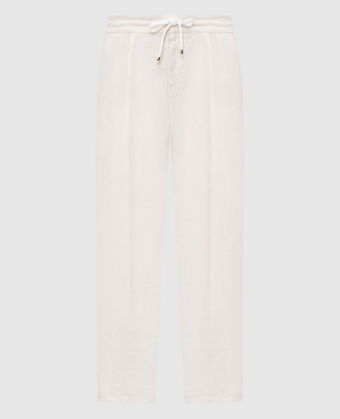 Брюки цвета айвори из льна