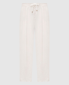 Brunello Cucinelli Штани кольору айворі з льону M243DE1710