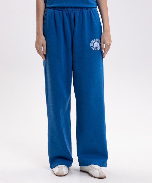 Sporty & Rich Синие спортивные брюки с принтом PA08882279BL164 изображение 3