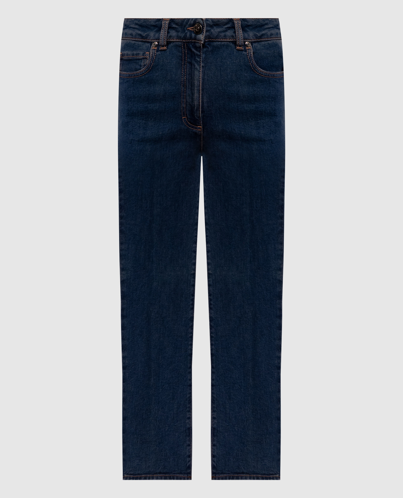 

Синие джинсы с логотип патч, Синий, Зауженные джинсы