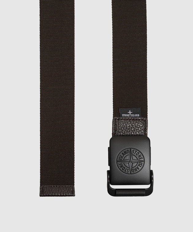 Stone Island Коричневий ремінь з брендовим гравіюванням L2S159300001S0073 зображення 3