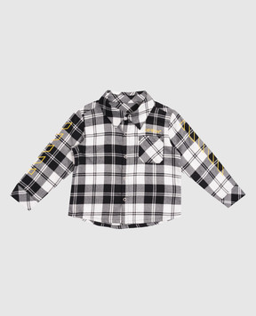 Off-White Дитяча сіра сорочка в клітинку 44BDX001F5F002