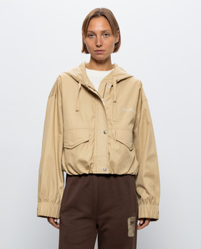 Palm Angels Бежева куртка з вишивкою логотипа PAWEB003FB001