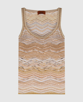 Missoni Бежевый топ Chevron Lamé в узор DS26SK0TBK01H9
