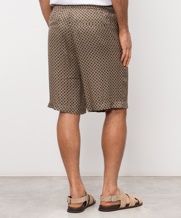Peserico Коричневі шорти в принт емблеми R5423508191 зображення 4