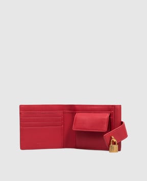Balmain Червоне шкіряне портмоне Pulse Trifold HN1NE276LNSA