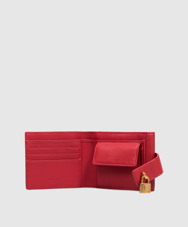Balmain Красный кожаный портмоне Pulse Trifold HN1NE276LNSA изображение 3