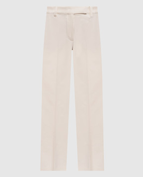 Brunello Cucinelli Брюки цвета айвори с цепочкой мониль M0F70P9169