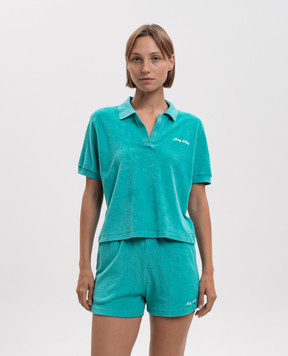 Sporty & Rich Зелене махрове поло з вишивкою логотипа TO001712326GR02