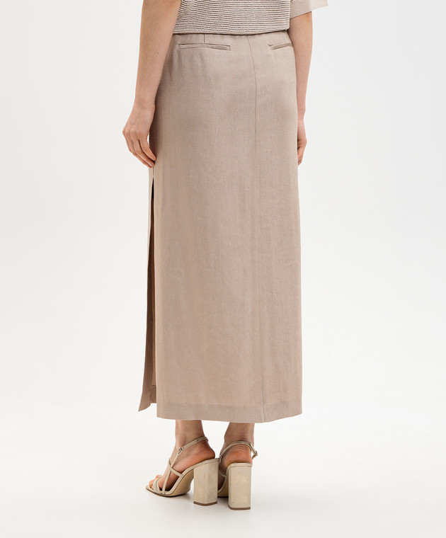 Peserico Бежева спідниця з льоном P05143Z01921 зображення 4