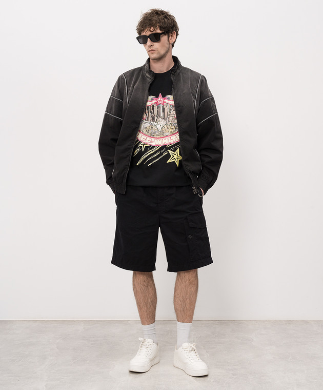 Off-White Чорна футболка Big Frame World 44MAA120Z26J002 зображення 2
