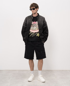 Off-White Чорна футболка Big Frame World 44MAA120Z26J002