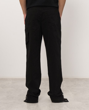 Off-White Черные брюки с вышивкой логотипа 44MCF04RF26F001
