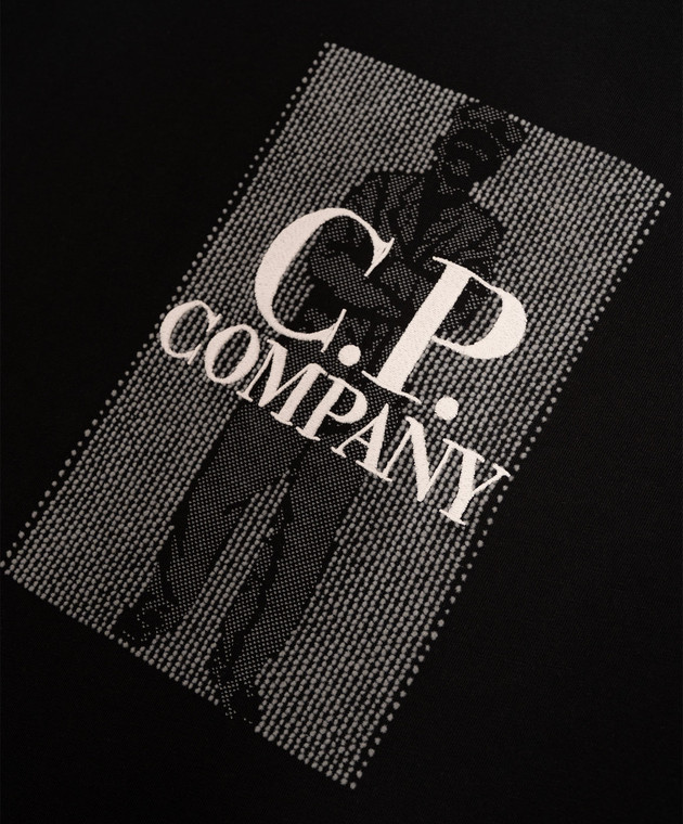 C.P. Company Дитяча чорна футболка з принтом CQM00HLAA178 зображення 3