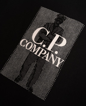 C.P. Company Детская черная футболка с принтом CQM00HLAA178
