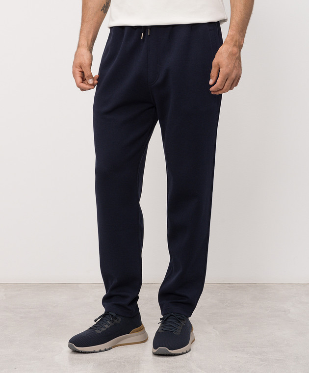 Brunello Cucinelli Темно-сині спортивні штани MM8313243G зображення 3