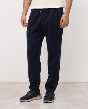 Brunello Cucinelli Темно-синие спортивные штаны MM8313243G