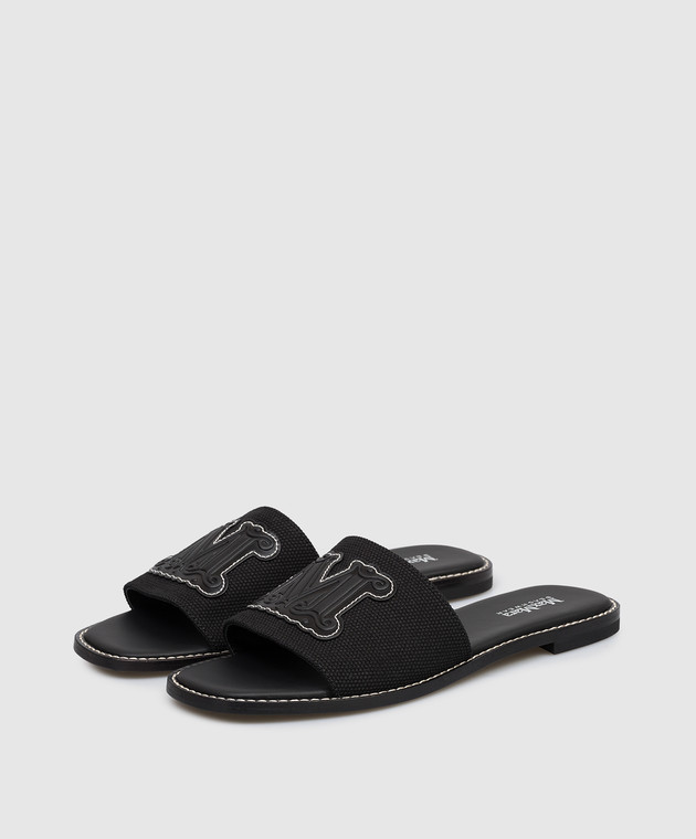 Max Mara Черные шлепанцы CAUCASO BCHCAUCASO изображение 2