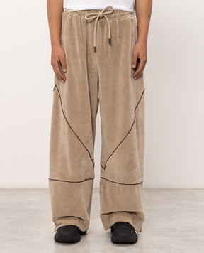 Off-White Бежеві оксамитові спортивні штани 44MCJ03RF26J001