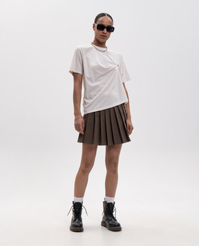 Maison Margiela MM6 Бежева футболка з нашивкою логотипа S52NF0018M20048